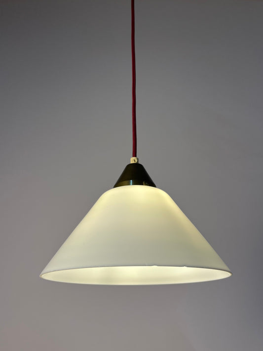 Hängelampe Opalglas Messing