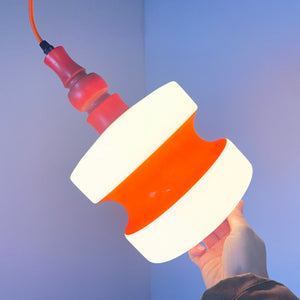 Hängelampe weiß orange rot