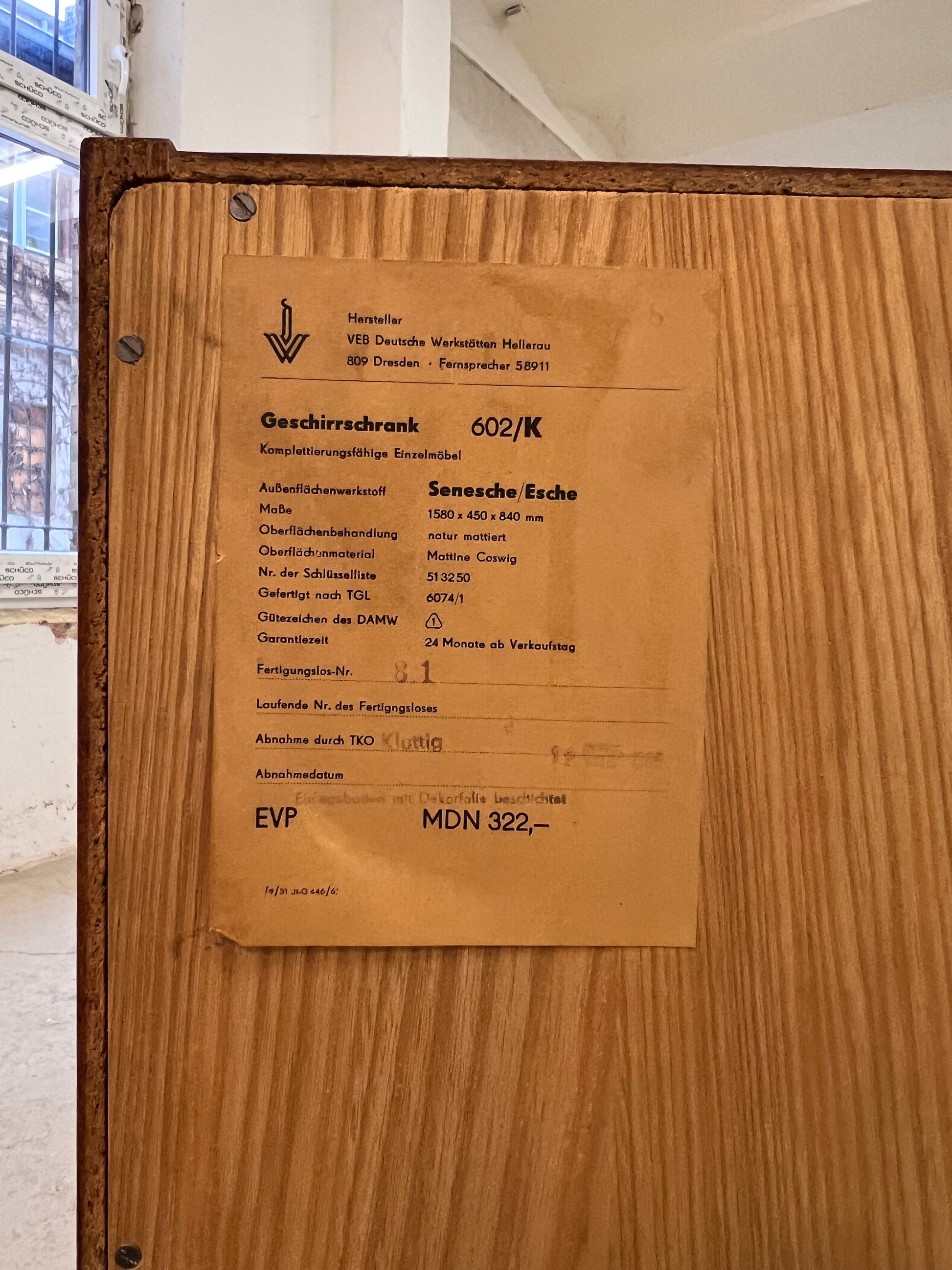 Sideboard Typ 602/K von Franz Ehrlich für Hellerau