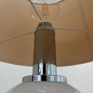 Tischlampe weiß Chrom Glas von Sölken
