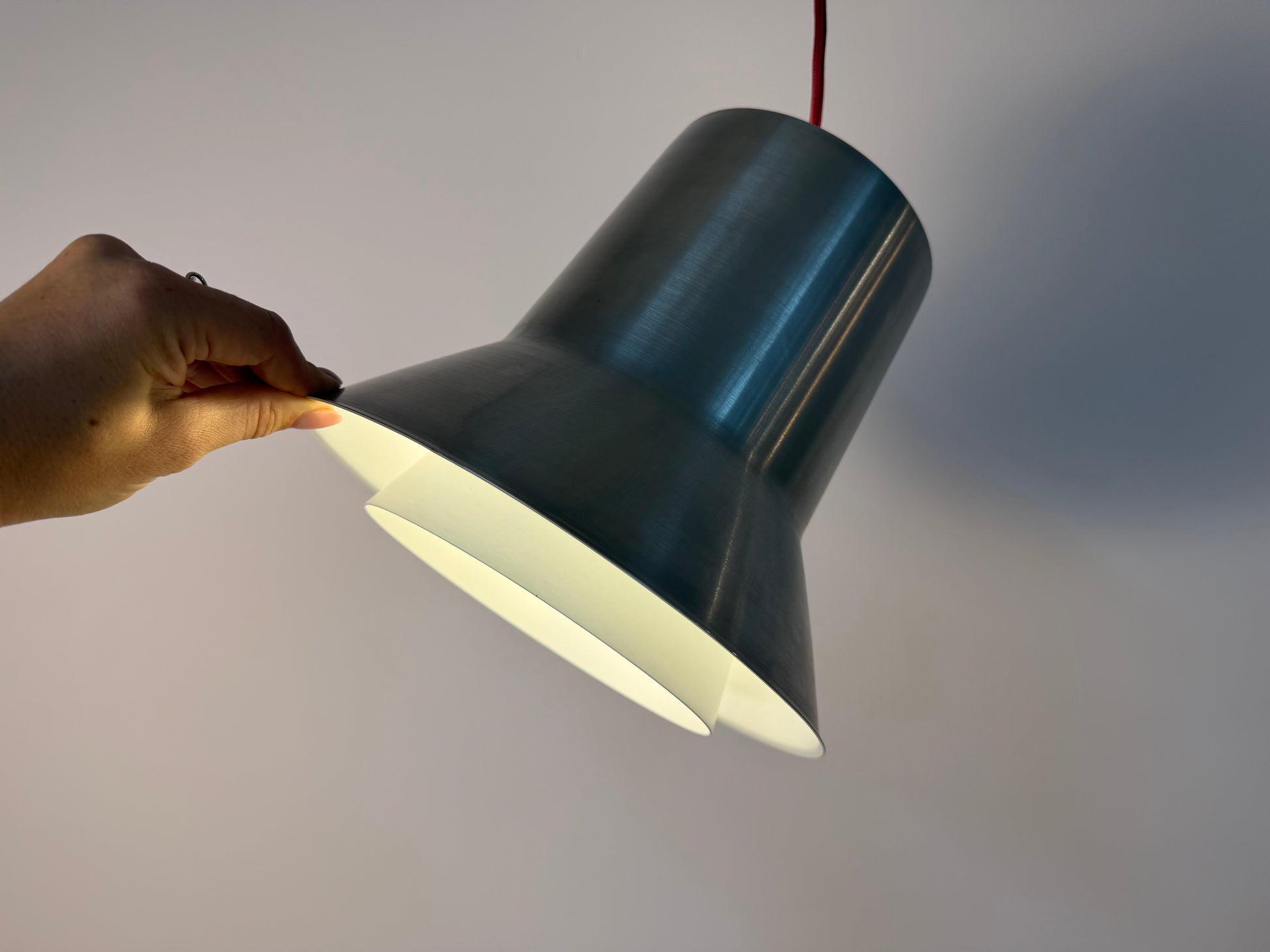 Hängelampe Auditorie 1 silber weiß von Svend Middelboe für Nordisk Solar
