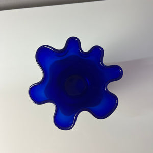 Schmale Vase Fazoletto blau Glas