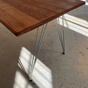 Esstisch / Schreibtisch Teak mit neuem Chromgestell von O. D. Møbler