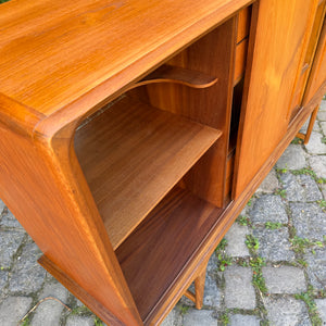 Highboard Teak mit Vitrine & Minibar aus Dänemark