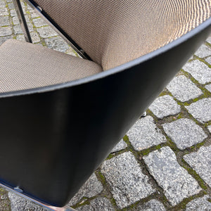 Sessel Mondi grau schwarz Chrom von Jouko Järvisalo für Inno Interior Oy - neu gepolstert