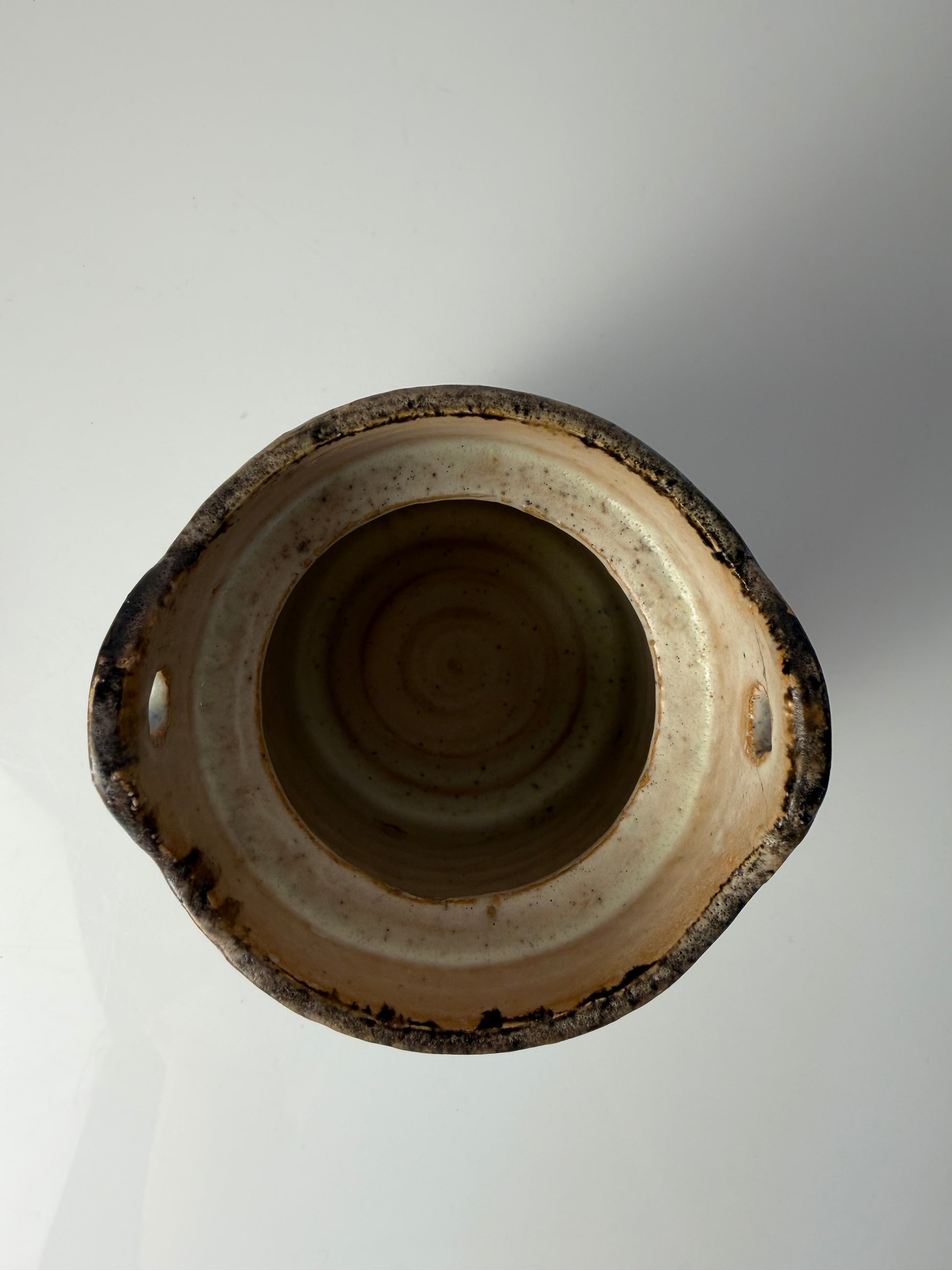 Vorratsdose blau Keramik mit eingeprägtem Muster aus Dänemark