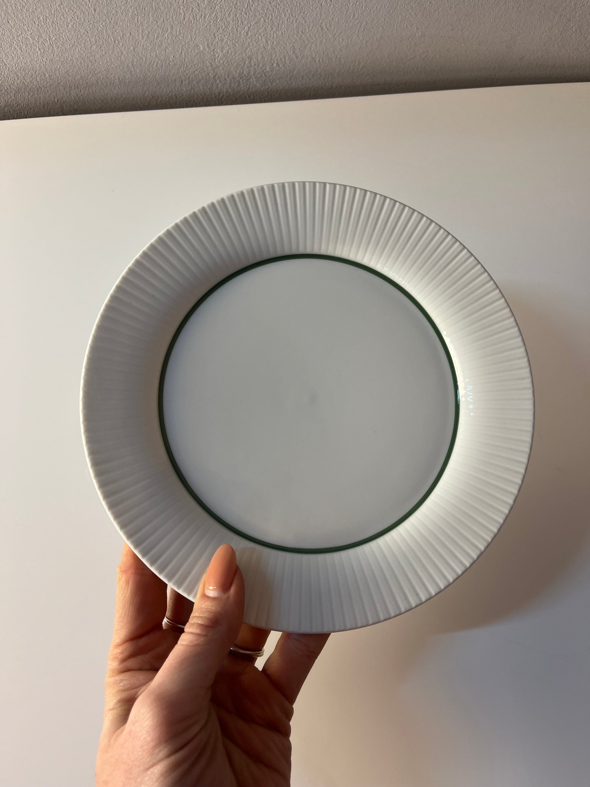 Set: 6x Kuchenteller Modulation Secunda grün von Tapio Wirkkala für Rosenthal