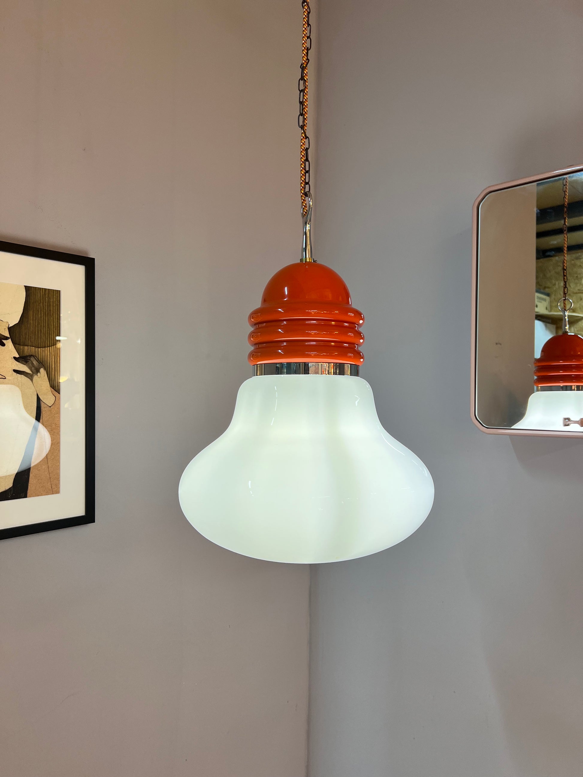 Hängelampe orange weiß von Tronconi
