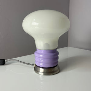 Mushroom Tischlampe flieder weiß Glas