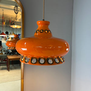 Keramiklampe orange aus Westdeutschland