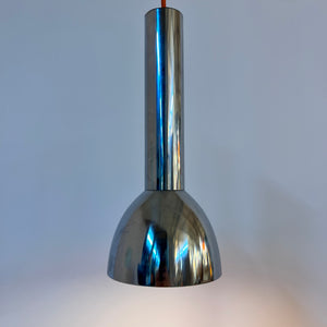 Spotlampe Chrom mit orangem Akzentschirm