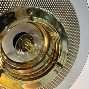 Kleine Hängelampe Rauchglas Messing von Jan Eskil Eskilsson für Belid