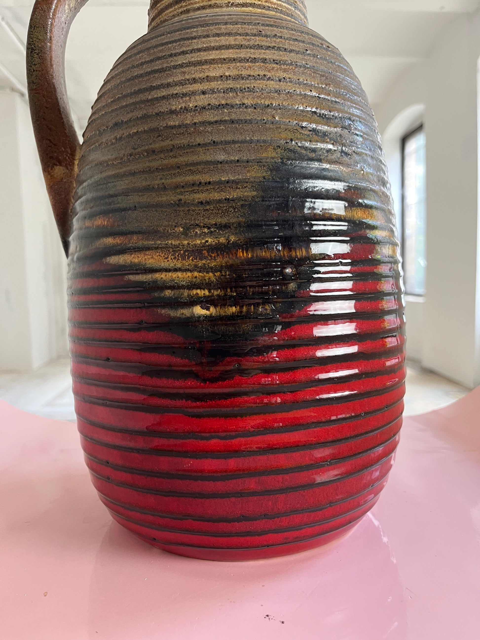 Bodenvase 417-42 rot braun von Scheurich West Germany