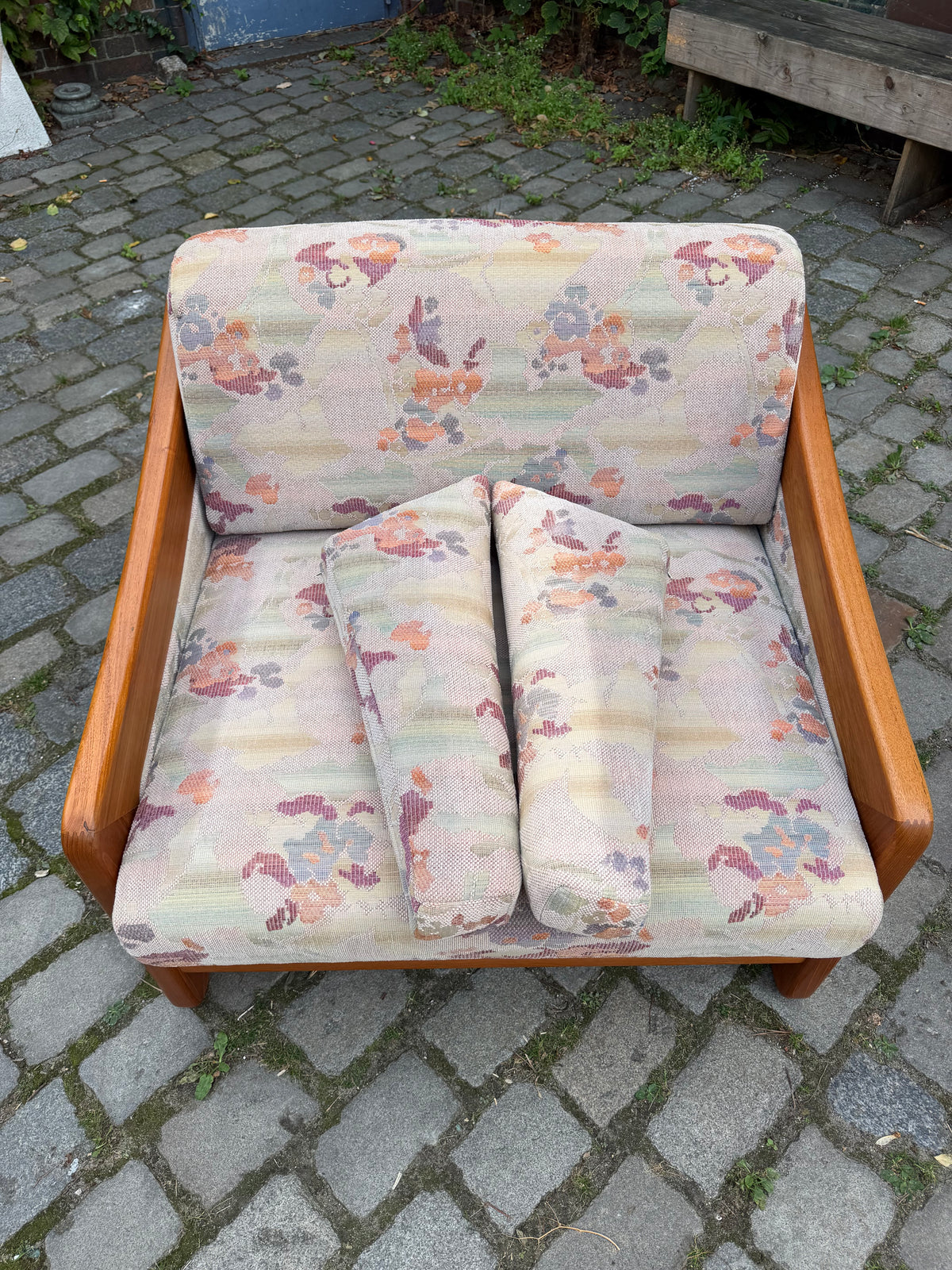Schlafsessel / Gästebett Teak Textilstoff aus Dänemark