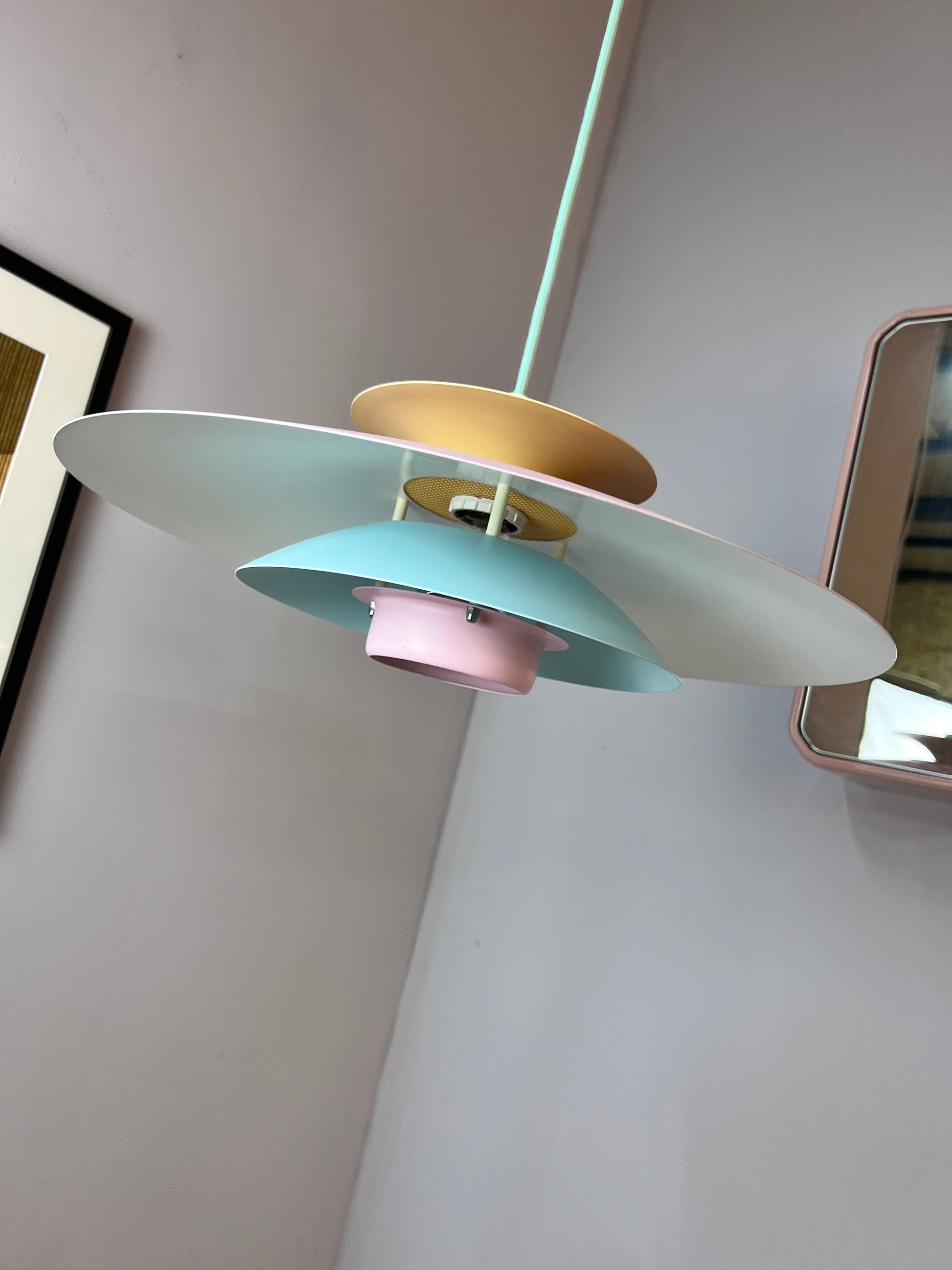 Lamellenlampe neu lackiert rosa mint