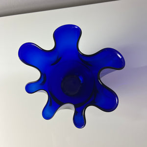 Vase Fazoletto blau Glas