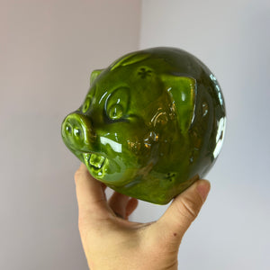 Sparschwein grün Keramik