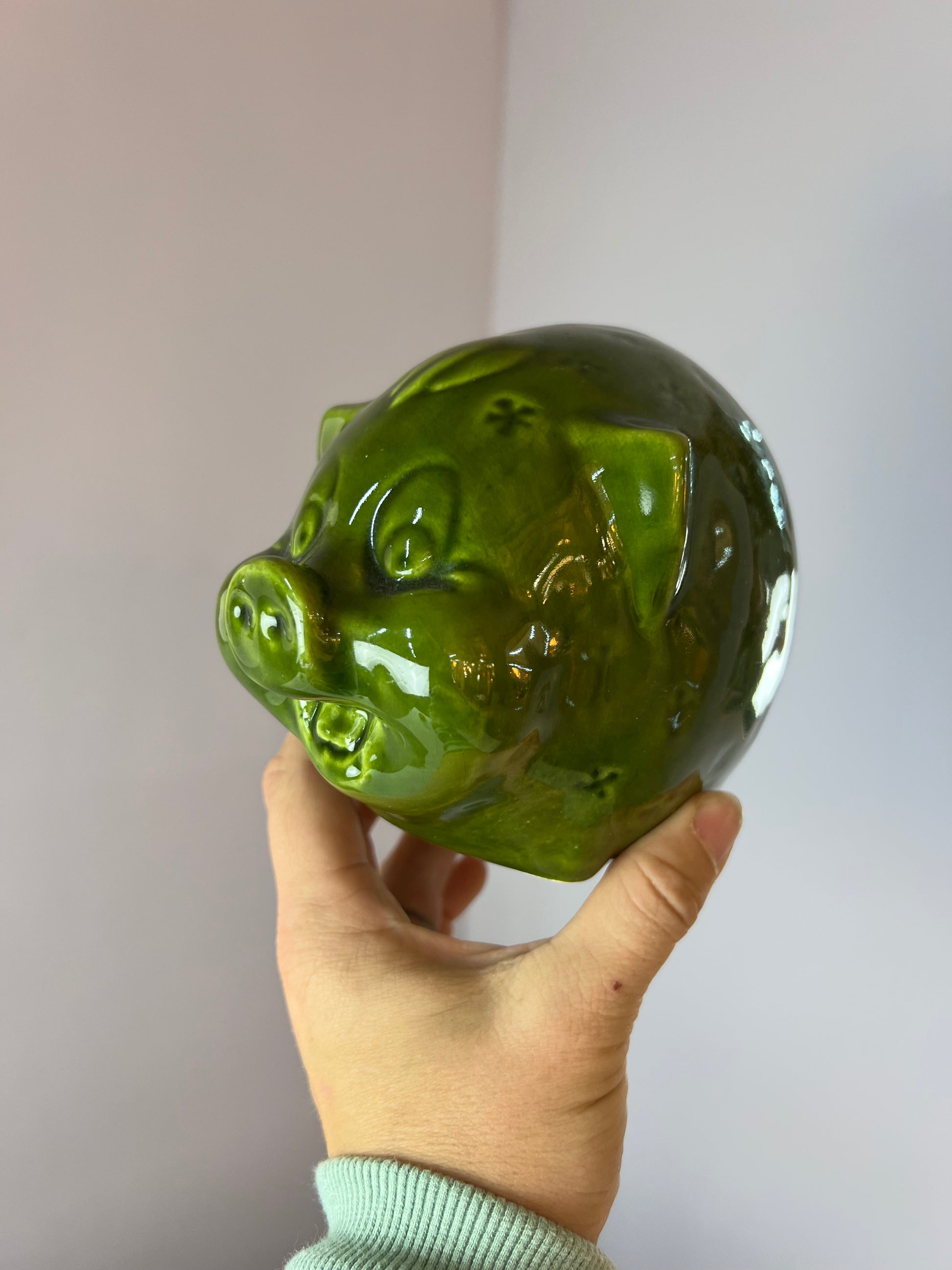 Sparschwein grün Keramik