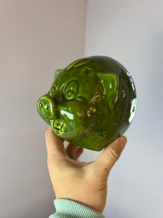 Sparschwein grün Keramik