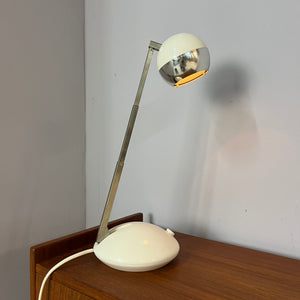 Schreibtischlampe weiß Chrom mit Teleskoparm von Eichhoff Werke
