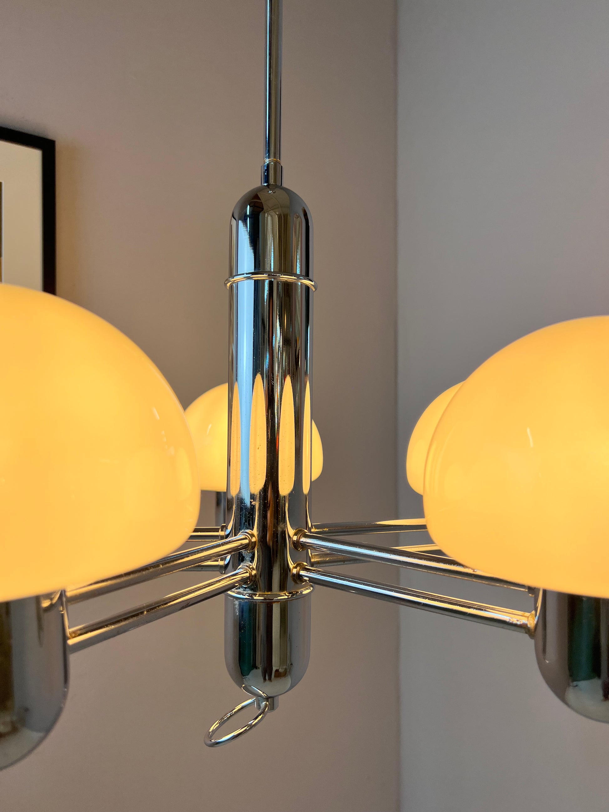 Kronleuchter Chrom Milchglas