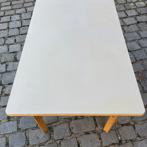 Esstisch mit Linoleum-Platte hellgrau Buche