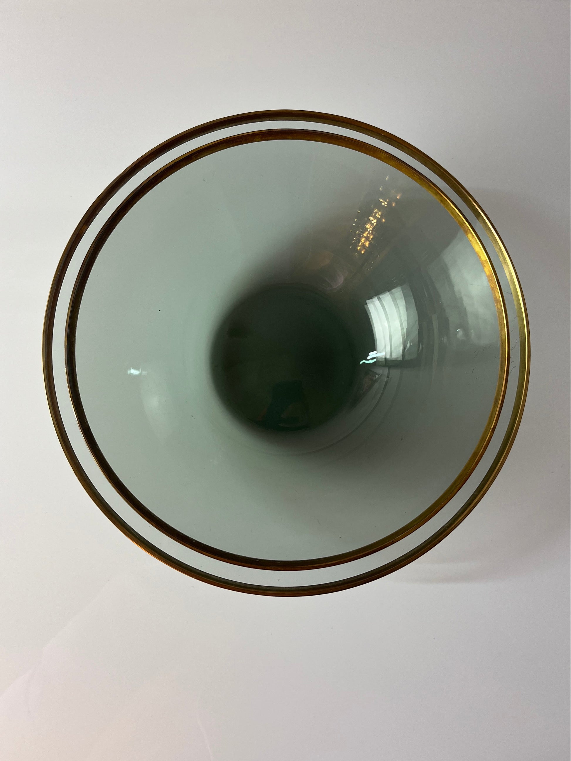 Set: 2 Schüsseln Rauchglas mit Goldrand