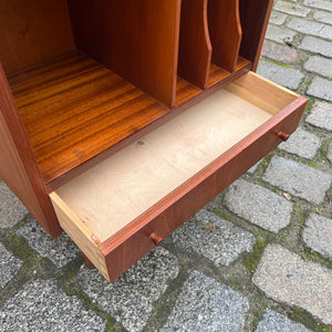 Schalplatten Regal Teak mit Schublade