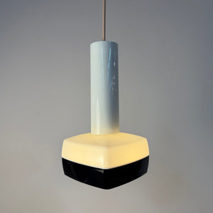 Hängelampe schwarz weiß von Bent Karlby für Schrøder-Kemi