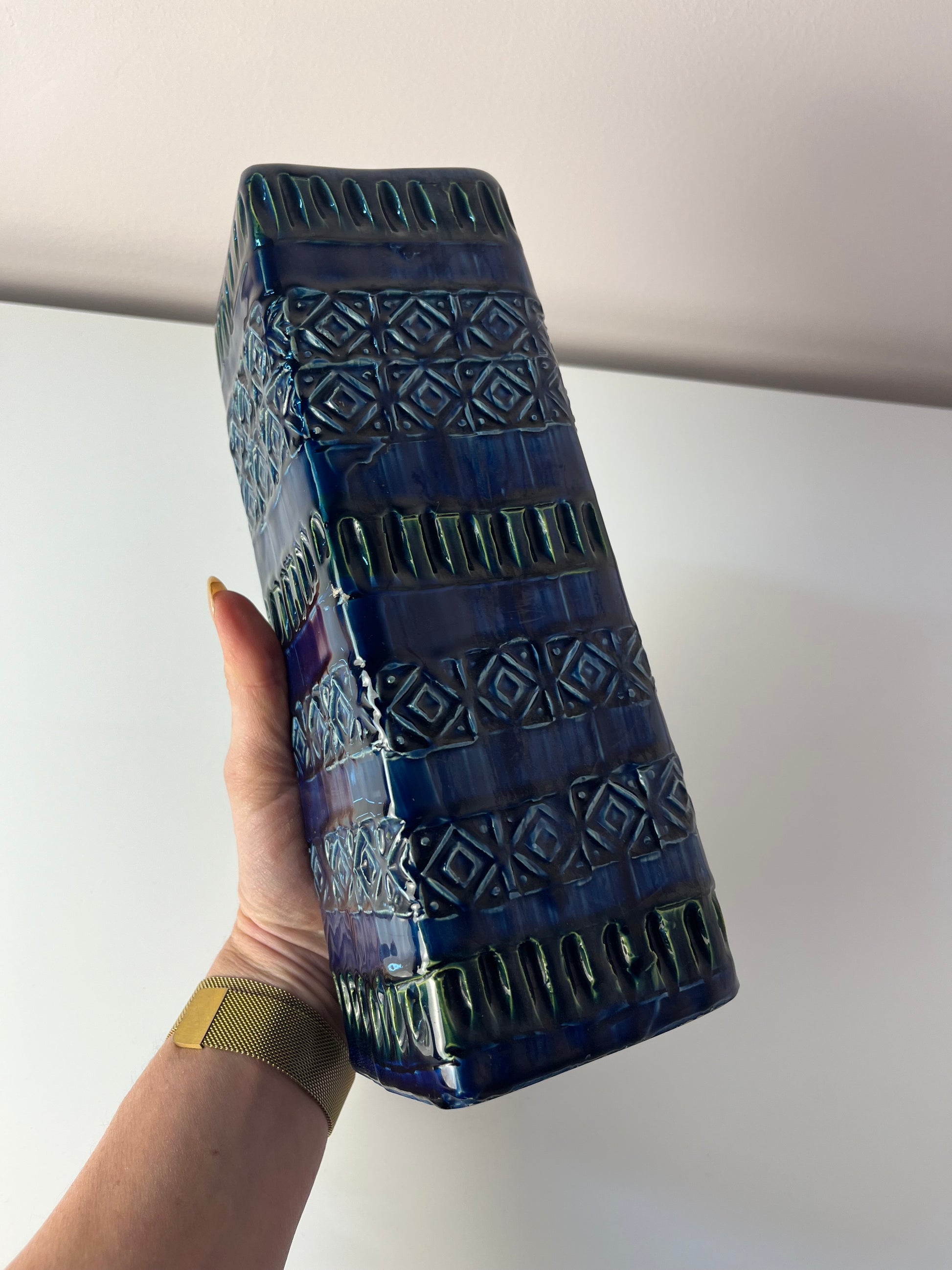 Vase Serie Rimini Blu von Aldo Londi für Bitossi