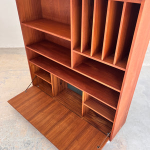 Bücherregal mit Klappfach Teak aus Dänemark