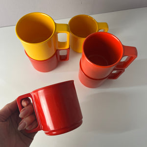 Set: 6x Tasse gelb rot orange von Rosti Mepal