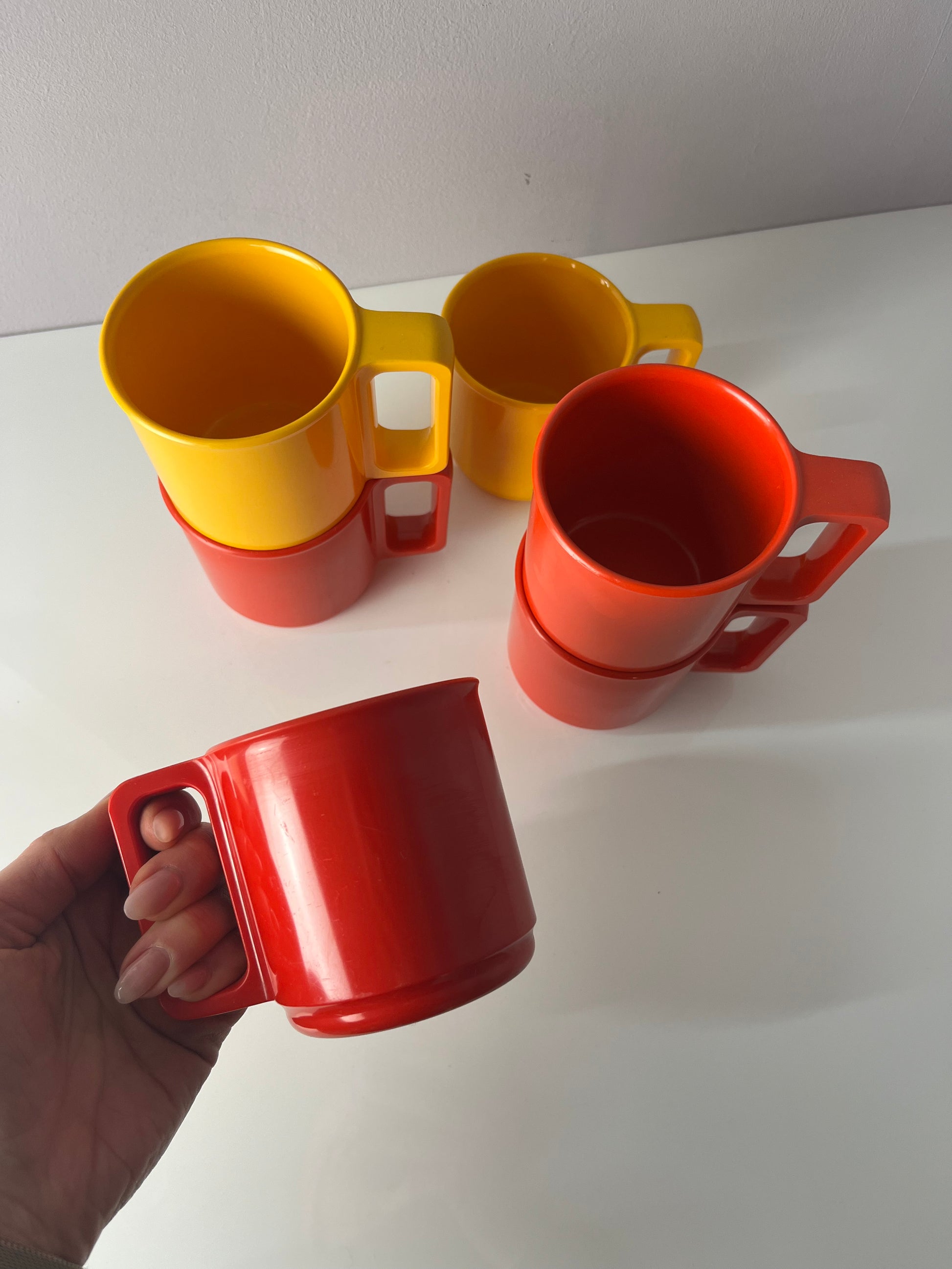 Set: 6x Tasse gelb rot orange von Rosti Mepal