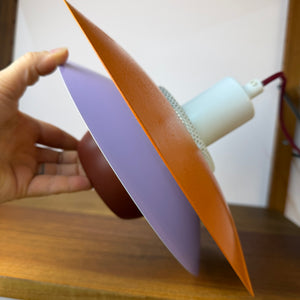 Lamellenlampe neu lackiert orange lila aus Dänemark