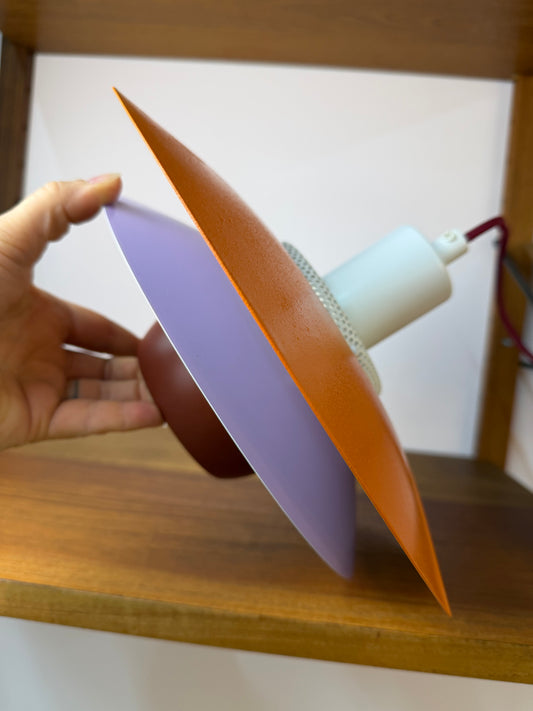 Lamellenlampe neu lackiert orange lila aus Dänemark