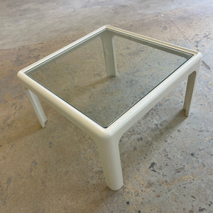 Quadratischer Couchtisch weiß Glas von Peter Ghyczy für Horn Collection