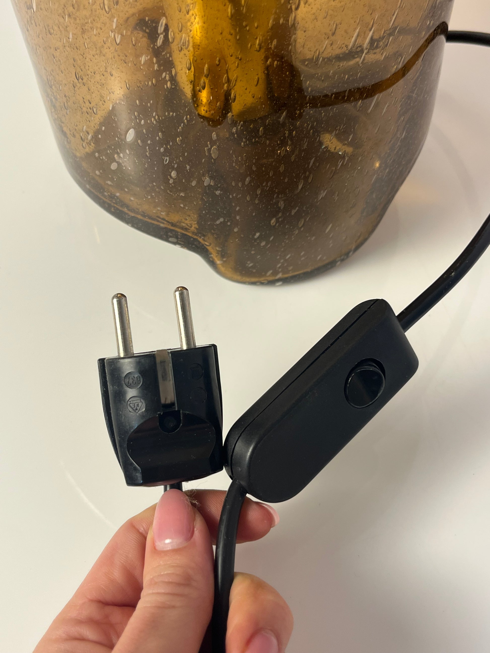 Pilzlampe braun Einschlussglas von Süssmuth Leuchten