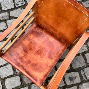 Safari-Sessel mit cognacfarbenem Lederbezug von Aage Bruun & Søn