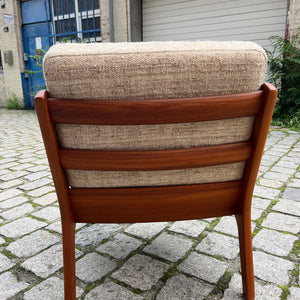 Sessel Senator beige Wolle Teak von Ole Wanscher für Cado