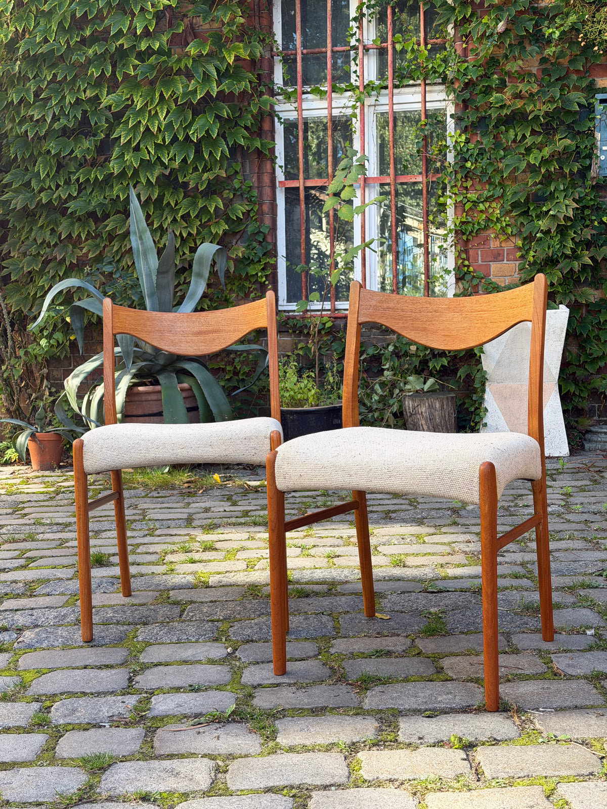 Polsterstuhl GS 600 creme Teak Wolle von Arne Wahl Iversen für Glyngøre Stolefabrik