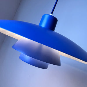 Lamellenlampe PH4 blau von Poul Henningsen für Louis Poulsen