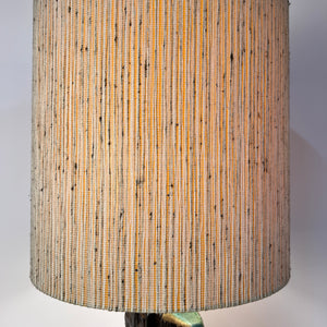 Tischlampe türkis beige Keramik von Bernard Rooke