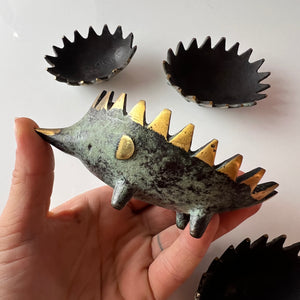 Aschenbecher Igel Messing von Walter Bosse