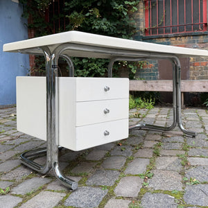 Schreibtisch weiß Fiberglas Chrom von 2 INN Lissone