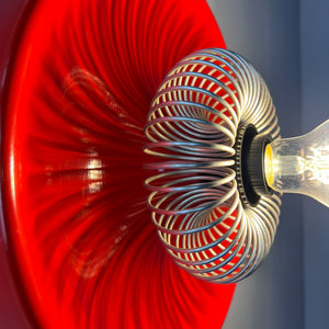 Decken-oder Wandlampe rot mit Sprirale von Elektromfem ISZ