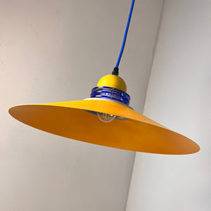 Hängelampe neu lackiert orange blau aus Dänemark