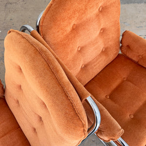 Sessel Halina orange Chrom von Hellerau