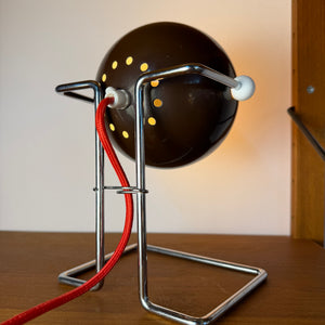 Kugel Tischlampe braun silber aus Dänemark