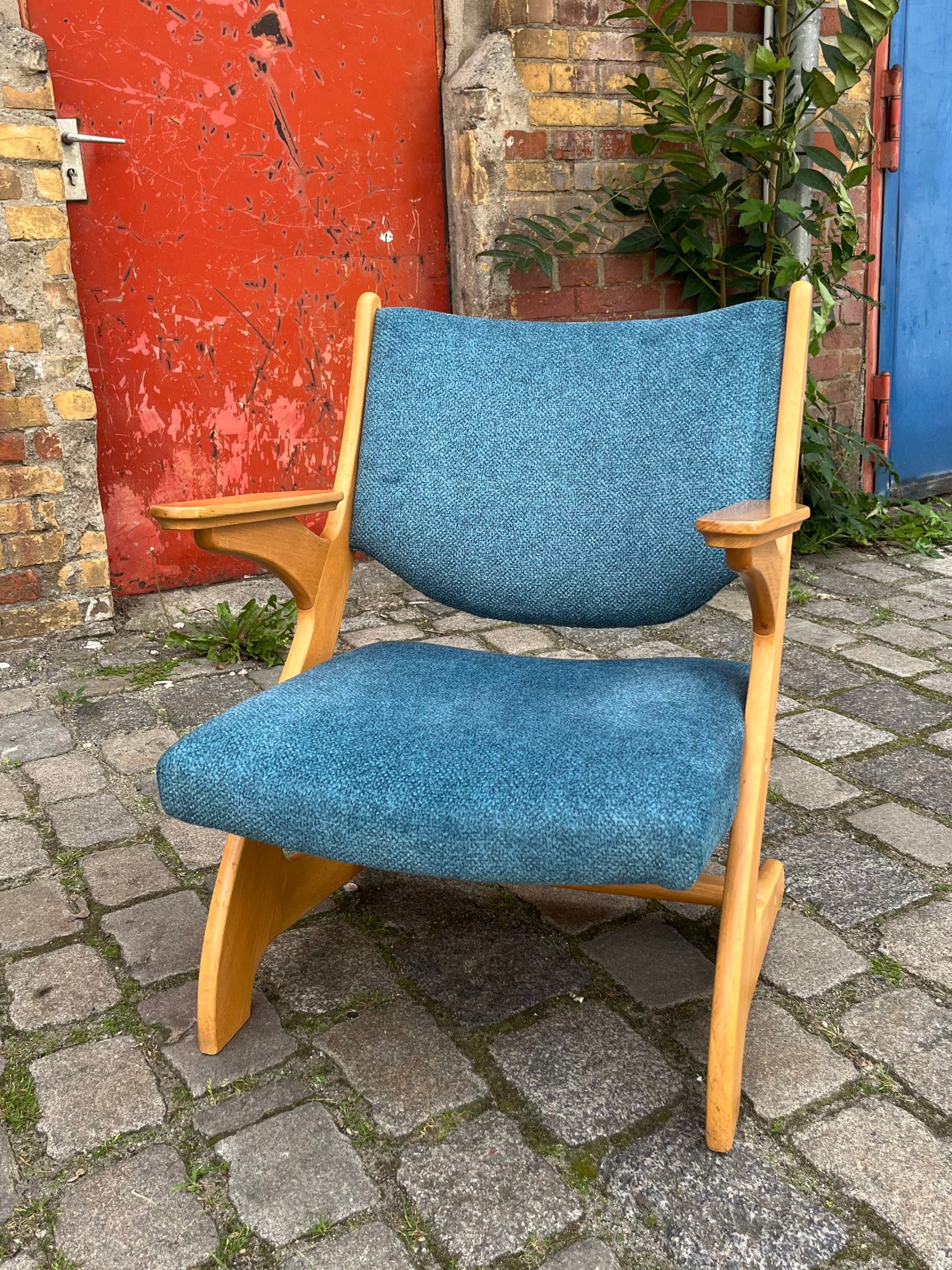 Sessel Z petrol neu gepolstert