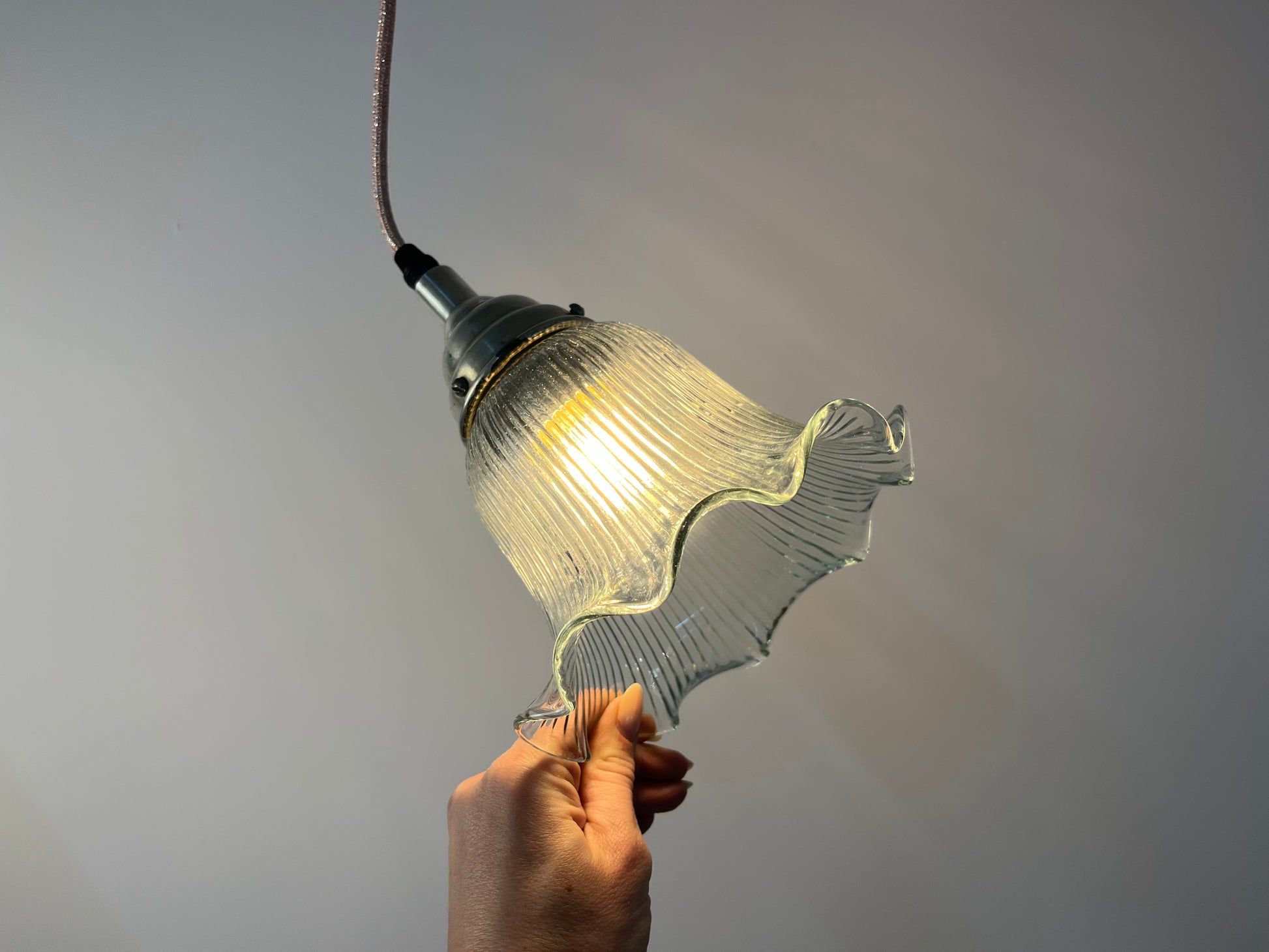 Blumenlampe Glas aus Dänemark